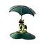 Frog w/ Umbrella Metal Sculpture