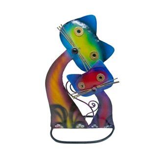 Indonesia Cat & Kitten Metal Sculpture Indonesia Cat & Kitten Metal Sculpture