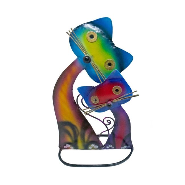 Cat & Kitten Metal Sculpture