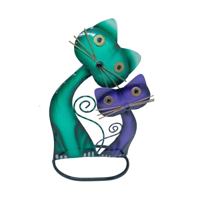 Cat & Kitten Metal Sculpture