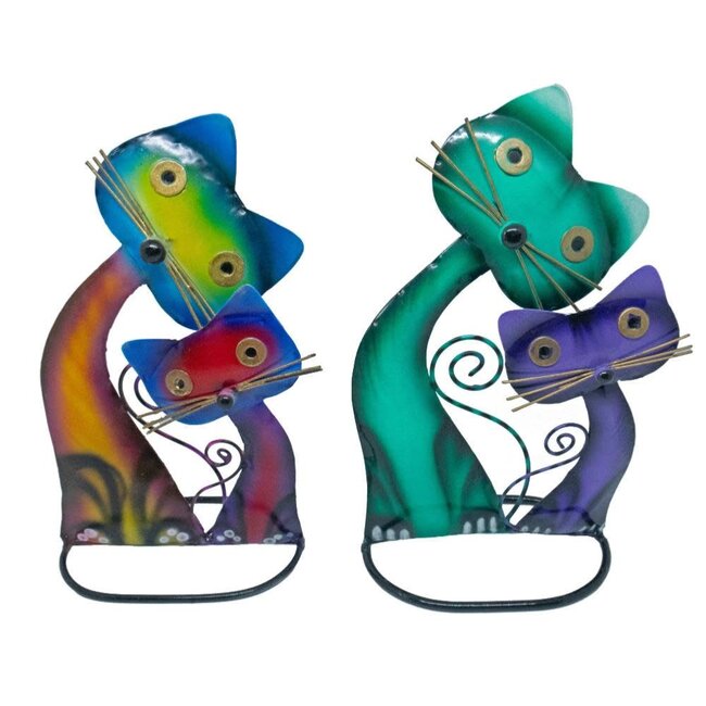 Cat & Kitten Metal Sculpture