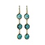 India Triple Drop Blue Dalmatian Earrings