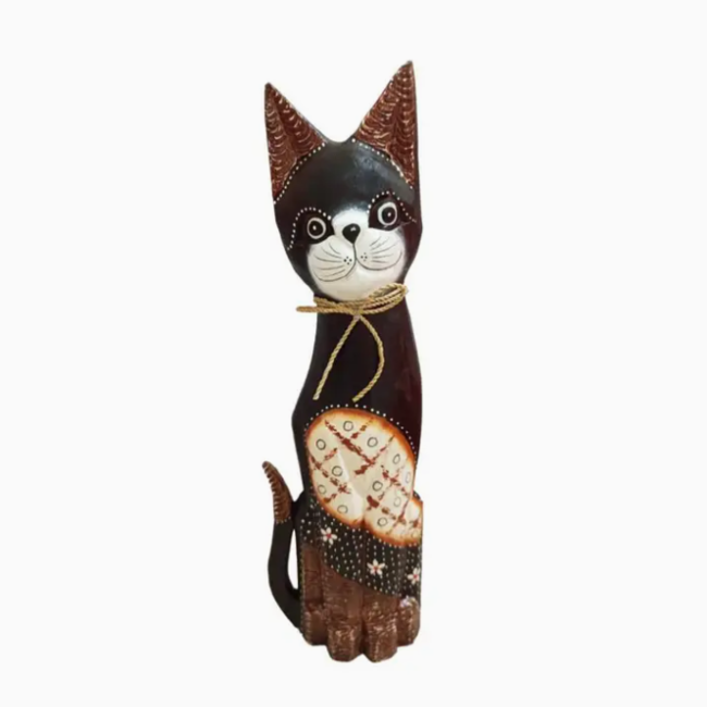 Black Cat Wood Sculpture