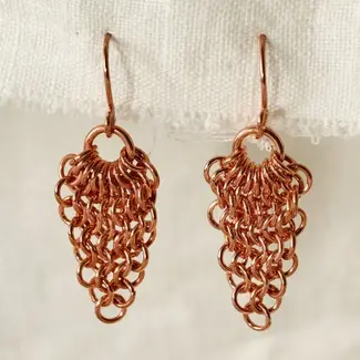 Chile Earrings  - Alma Copper Waterfall Drop