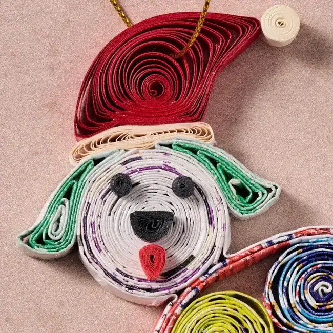 Vui Quilled Dog Ornament