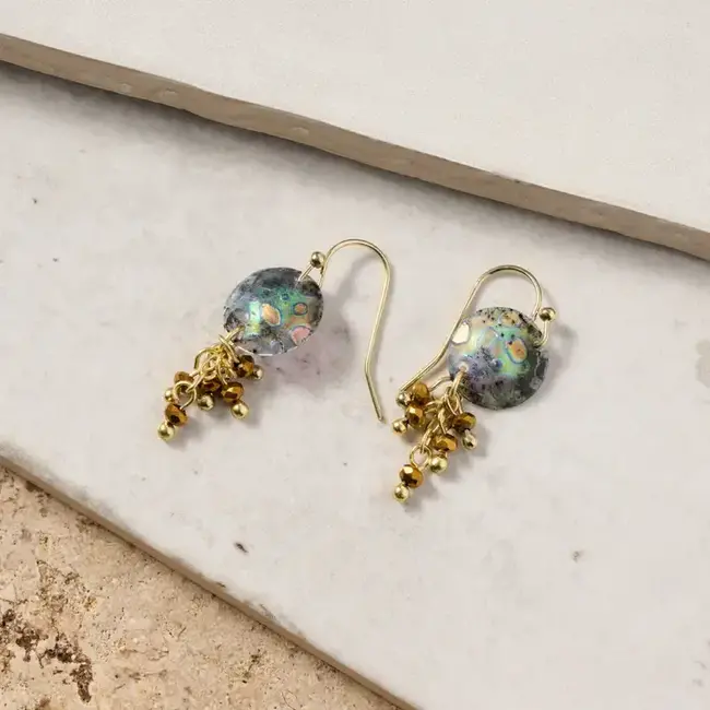 Thanda Sequin & Brass Bead Earrings