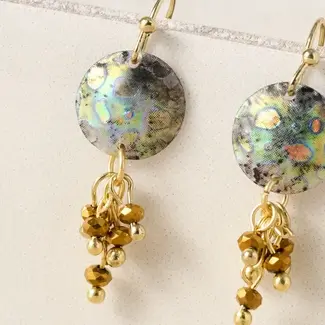 India Thanda Sequin & Brass Bead Earrings India Thanda Sequin & Brass Bead Earrings