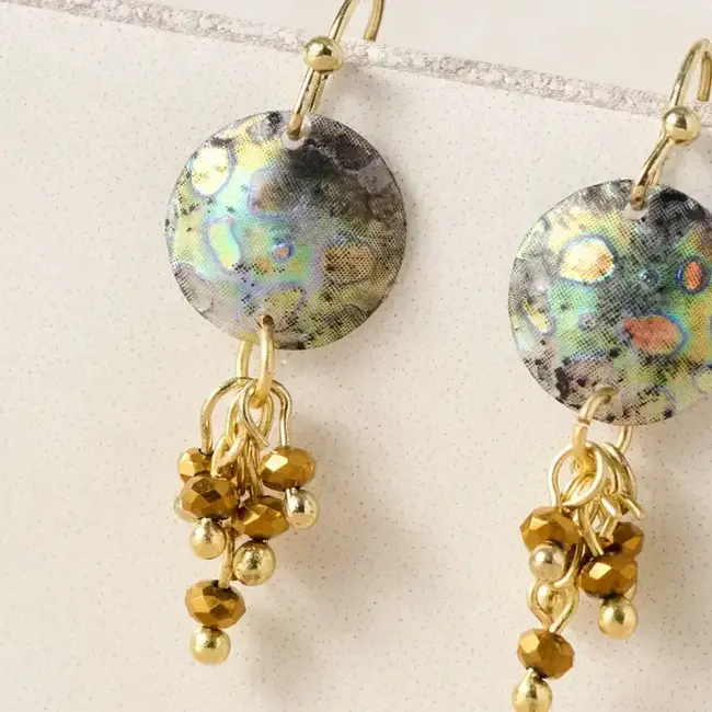 Thanda Sequin & Brass Bead Earrings