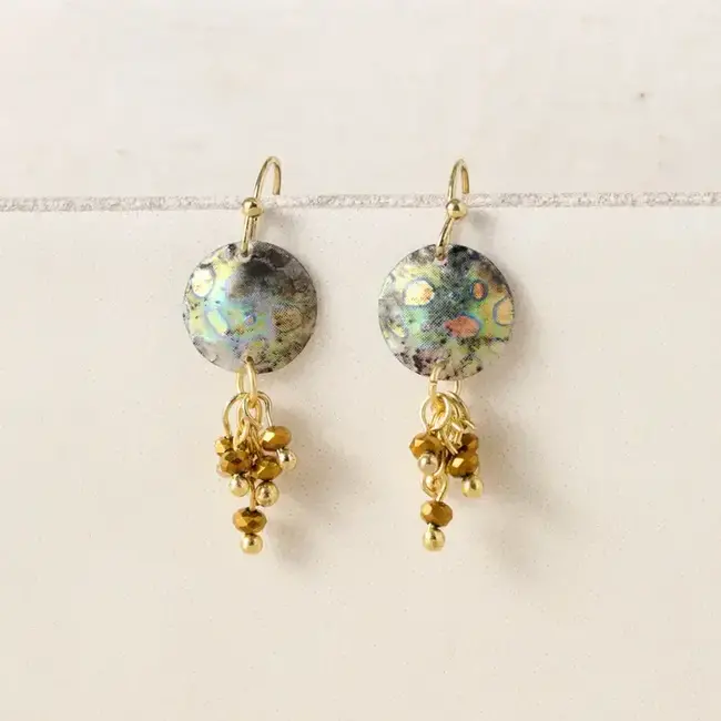 Thanda Sequin & Brass Bead Earrings