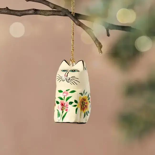 Junipar Paper Mache Cat Ornament