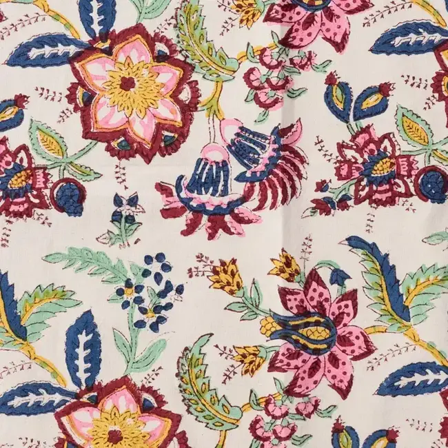 Zaina Floral Blockprint Tablecloth (60x90)