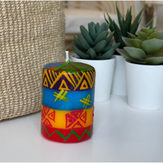 South Africa Hand Painted Votive Candle