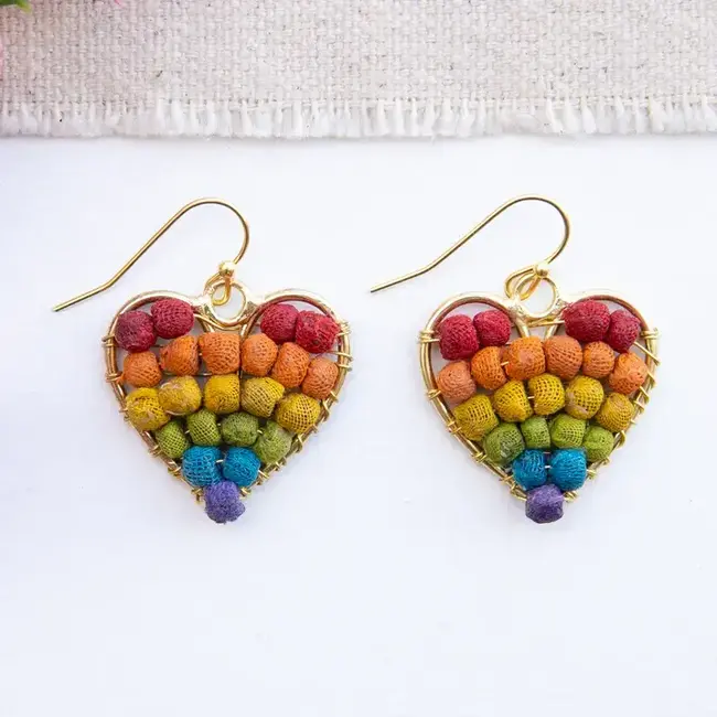 Rainbow Heart Milieu Earrings