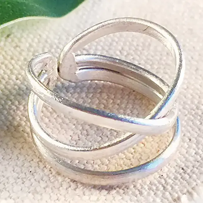 Linear X Ring - Silver