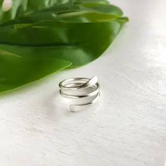 India Coiled Wrap Ring - Silver