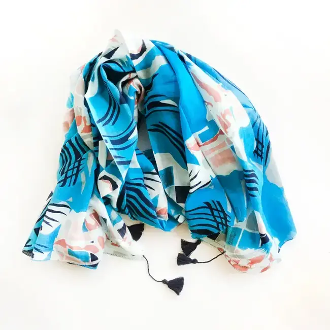 Topography Scarf/Sarong - Turquoise