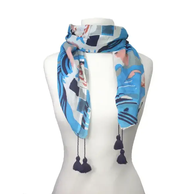 Topography Scarf/Sarong - Turquoise