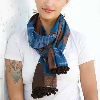 India Horizon Scarf/Sarong- Chocolate