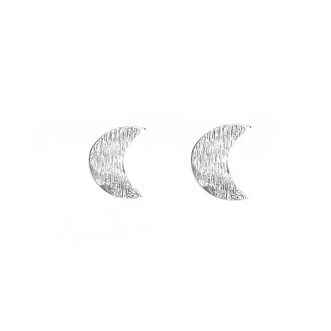 Half Moon Sterling Silver Posts