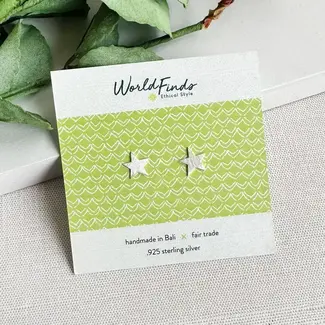 Indonesia Star Sterling Silver Posts