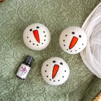 Nepal Wool Dryer Ball - Snowman