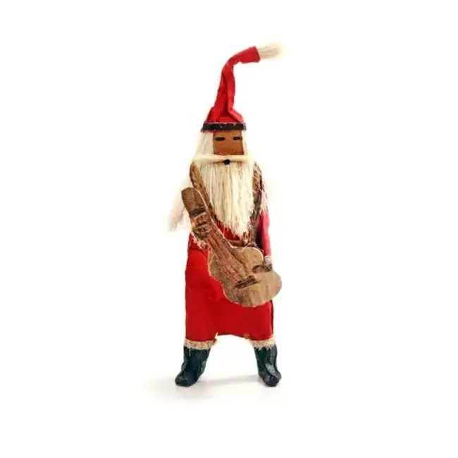 Santa Claus Guitar Holiday Ornament