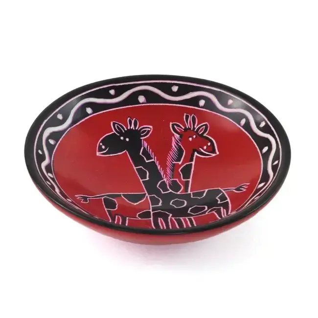 Friendly Giraffes Soapstone Bowl