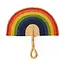 Rainbow Elephant Grass Half-Moon Hand Fan