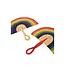Rainbow Elephant Grass Half-Moon Hand Fan