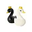 Regal White Soapstone Swan Sculpture
