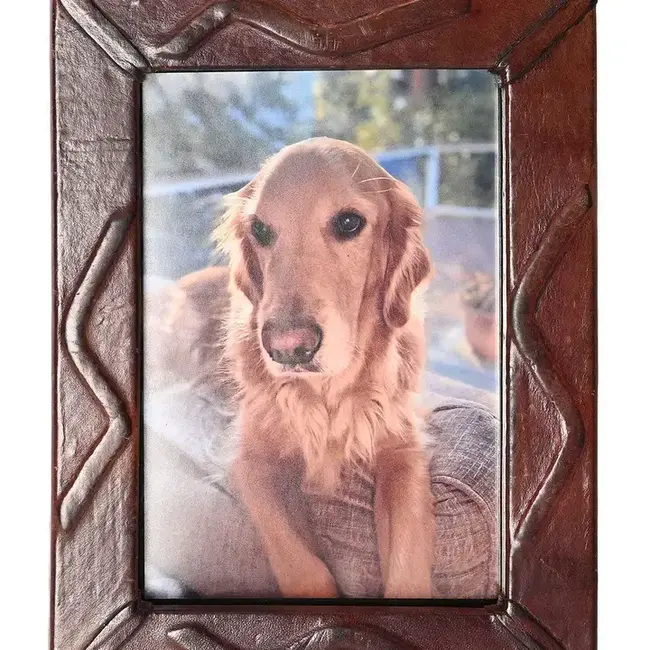Leather Picture Frame with Easel Stand 4x6