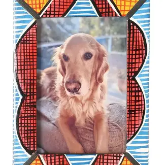 Kenya Photo Frame - Hand Painted Tingatinga (4x6)