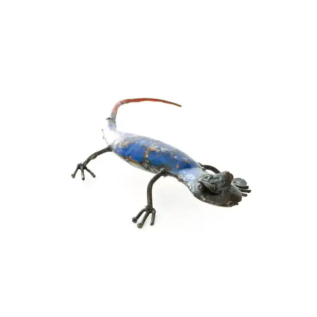 Blue Salamander Recycled Metal Sculpture