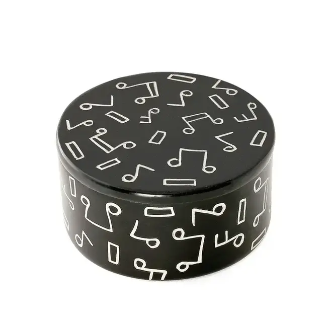 Round Soapstone Melody Maker Trinket Box