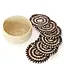 Variegated Turkana Doum Palm Coaster Set with Holder