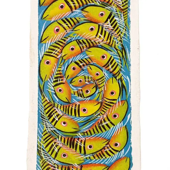 School of Cichlids TingaTinga Oil Painting