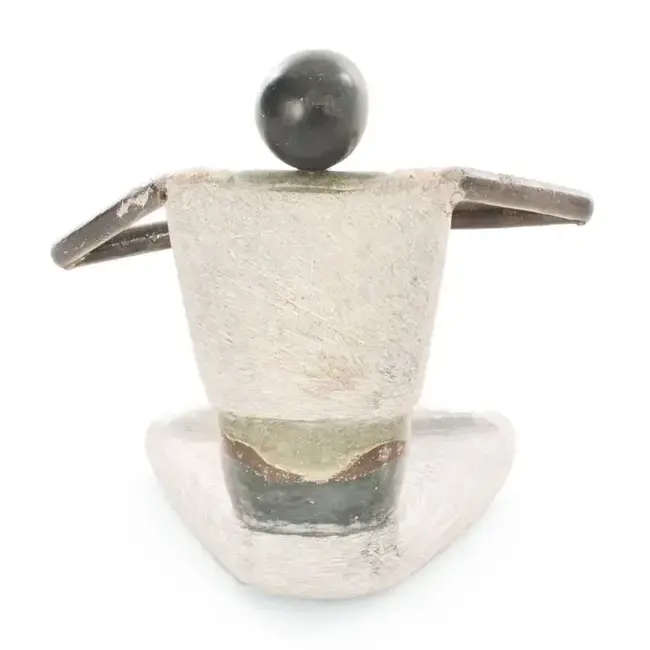 Shona Yogi Sculpture w/ Peaceful Hands