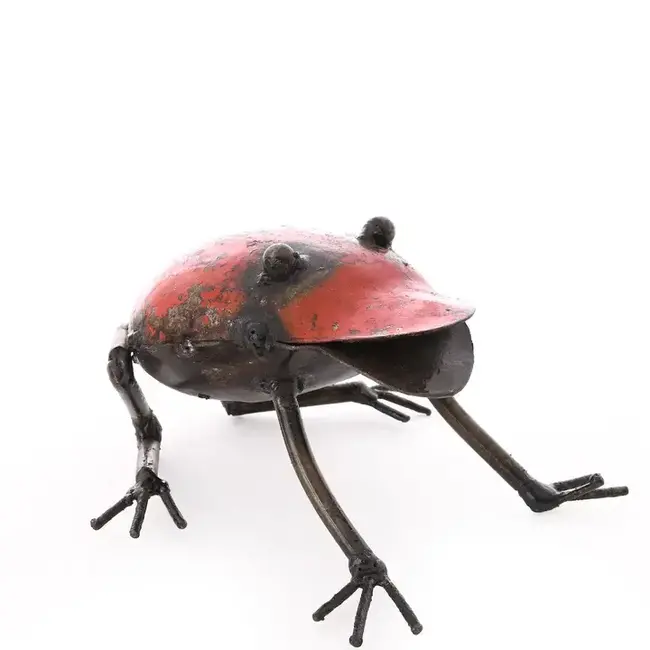 Red Frog Recycled Metal Sculpture