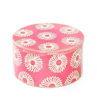 Kenya Large Pink Blossom Soapstone Storage Box