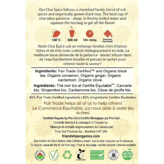 Friendship Organics Chai Spice Black Tea Twin Pack