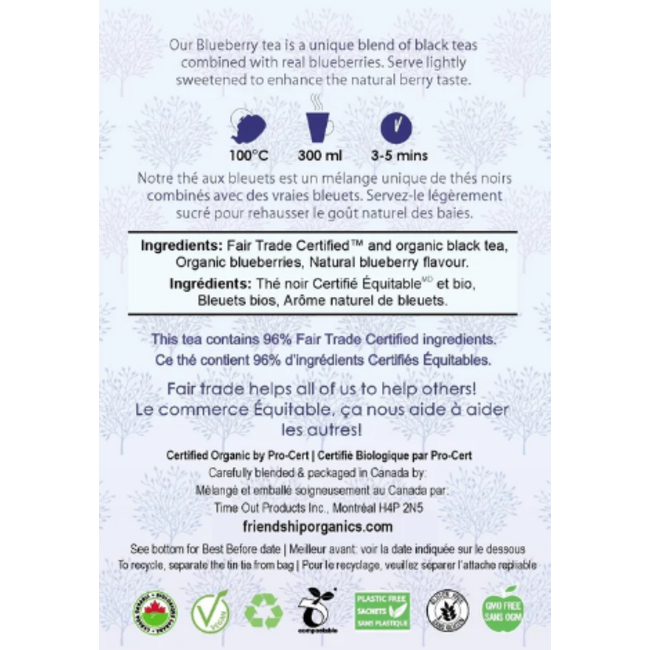 Friendship Organics Wild Blueberry Black Tea Tin