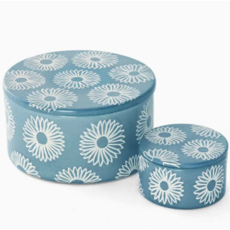 Kenya Blue Blossom Soapstone Box