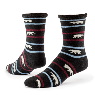Argentina Wool Snuggle Socks - Polar Stripe/Black