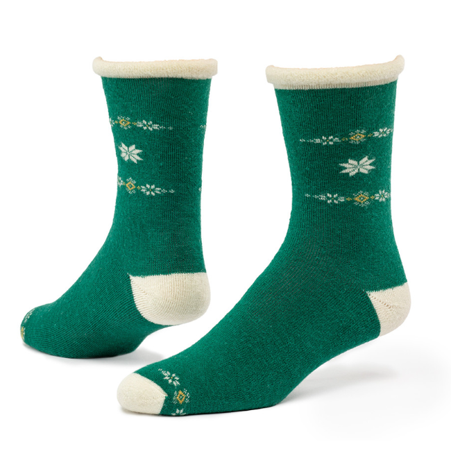 Wool Snuggle Socks - Twinkle Toes/Green