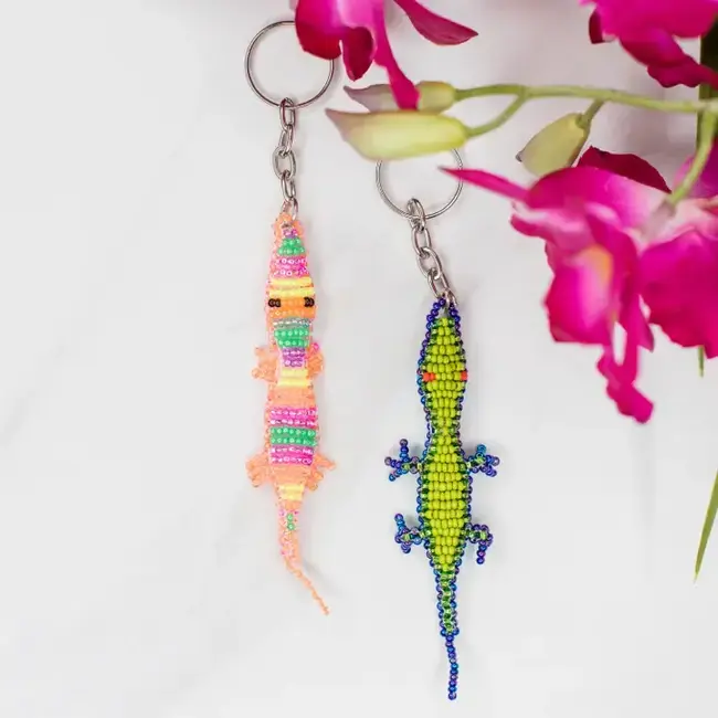 Beaded Keychain - Lizard