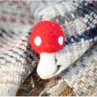 Nepal Red Mushroom Wool Toy/Freshener