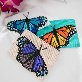 Guatemala Butterfly Beaded Coin Purse