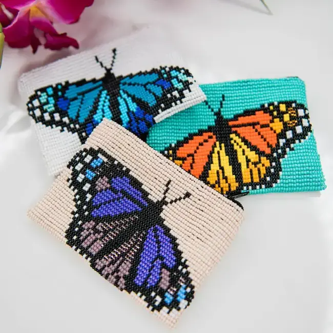 Butterfly Beaded Coin Purse