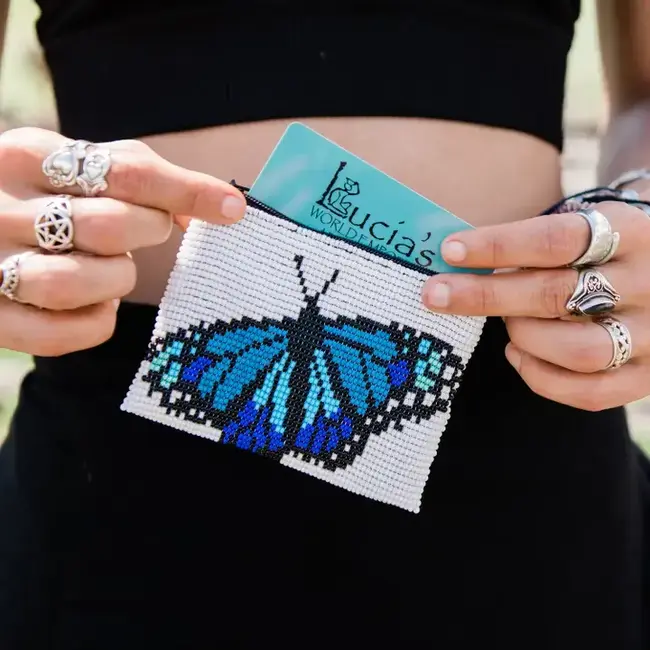 Butterfly Beaded Coin Purse