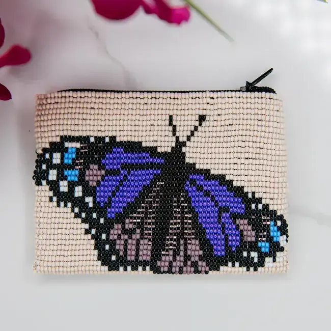 Butterfly Beaded Coin Purse